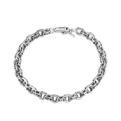 CH Retro Couple Bracelet Cross Dice Bracelet Full Rhinestones Ins Trendy Hip Hop Style Rhinestone Inlaid