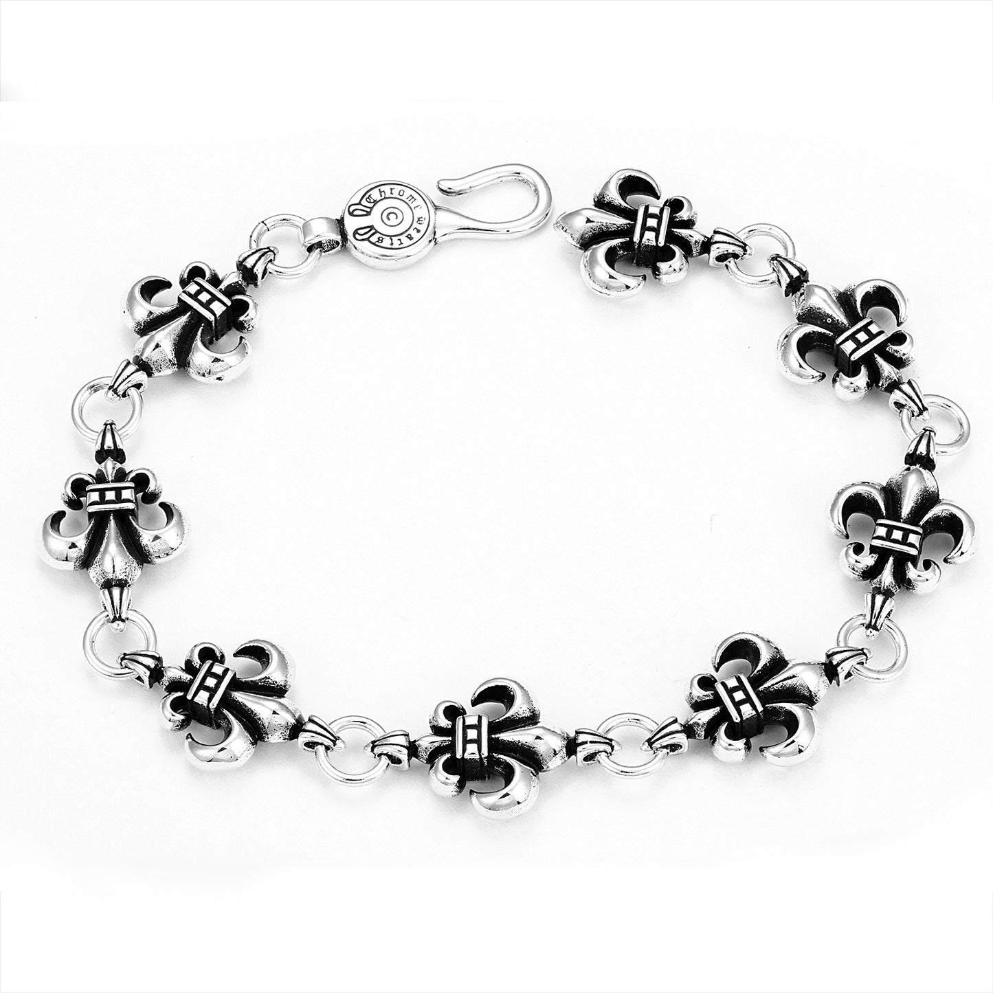 CH Retro Couple Bracelet Cross Dice Bracelet Full Rhinestones Ins Trendy Hip Hop Style Rhinestone Inlaid