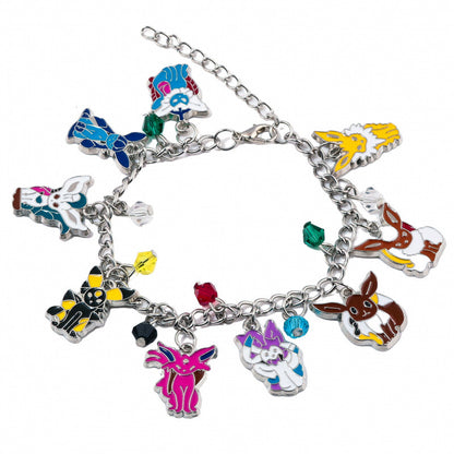 Pok&eacute;mon Eevee Bracelet with Nine Evolution Forms Pendant, Pok&eacute;mon Anime Merchandise Jewelry